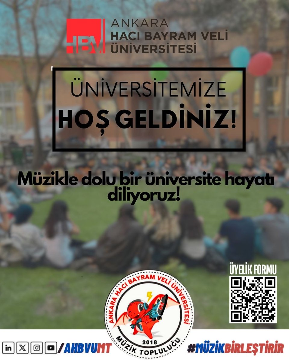 Müzik Topluluğu olarak Üniversitemize yerleşen arkadaşlarımızı tebrik ediyor ve başarılarının devamını diliyoruz. 

Müzik dolu bir yıl için sende topluluğumuza katıl.✨️

#müzikbirleştirir 🤘🏻