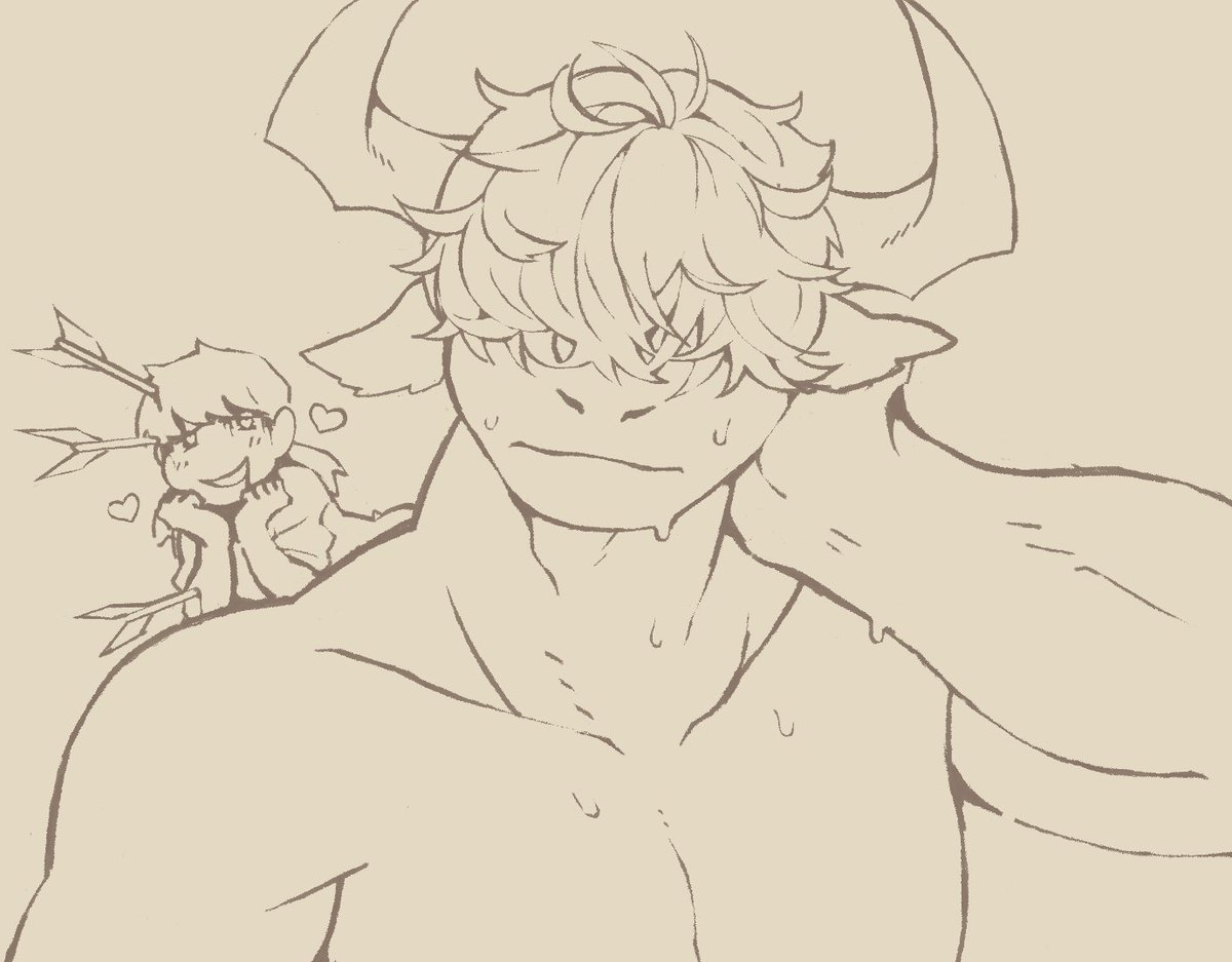 I remembered my minotaur husband on Rimworld where all he does is fight off raiders, eat hay and moo.