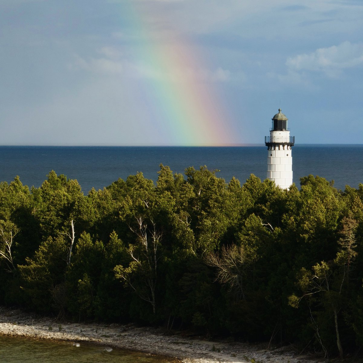 Rainbow skies at Cana Island Lighthouse. 🌈