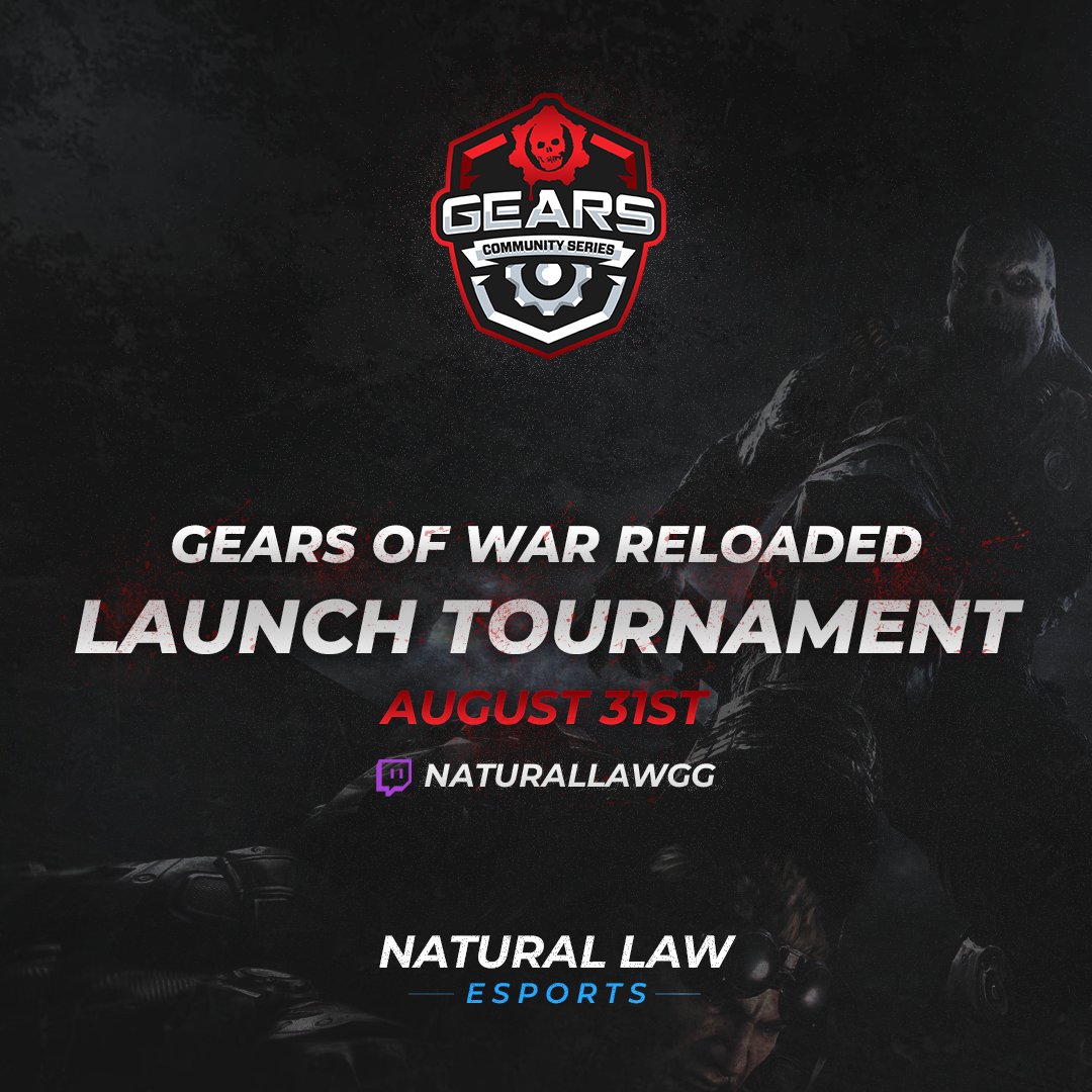 Due to demand, our Gears of War Reloaded Launch Tournament on Sunday August 31st will now be Single Elimination - Best of 5. 

You can still sign-up or donate all the way up until Sunday: matcherino.com/t/reloadedlaun…