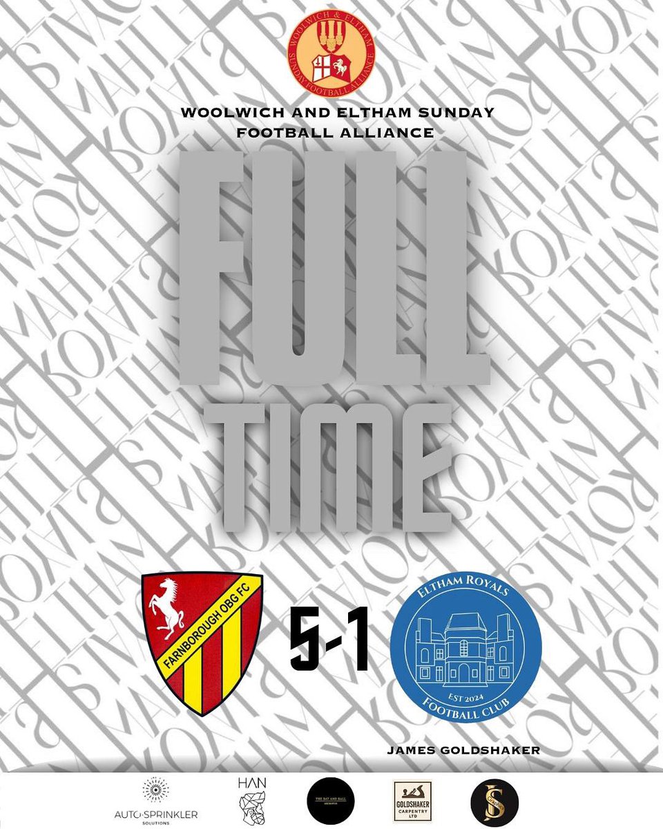 Eltham Royals FC (@elthamroyals24) on Twitter photo Going into a game with a bare 11 and a centre back in goal is never ideal, especially when you’re up against a team from the league above but hats off to Farnborough OBG who took full advantage. One to forget. UP THE ROYALS⚫️⚪️ <a href="/WESFA_Football/">W.E.S.F.A.</a> <a href="/SELKXIFC/">SELK XI FC</a> Going into a game with a bare 11 and a centre back in goal is never ideal, especially when you’re up against a team from the league above but hats off to Farnborough OBG who took full advantage. One to forget. UP THE ROYALS⚫️⚪️ <a href="/WESFA_Football/">W.E.S.F.A.</a> <a href="/SELKXIFC/">SELK XI FC</a>