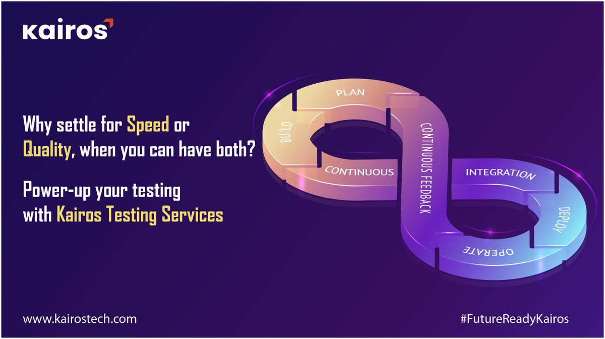 In the race to release, don’t choose between speed and quality.

Kairos Testing Services embed QA at every stage - enabling faster releases, seamless CI/CD, and zero surprises. kairostech.com

#ContinuousTesting #QualityEngineering #Agile #Kairostech