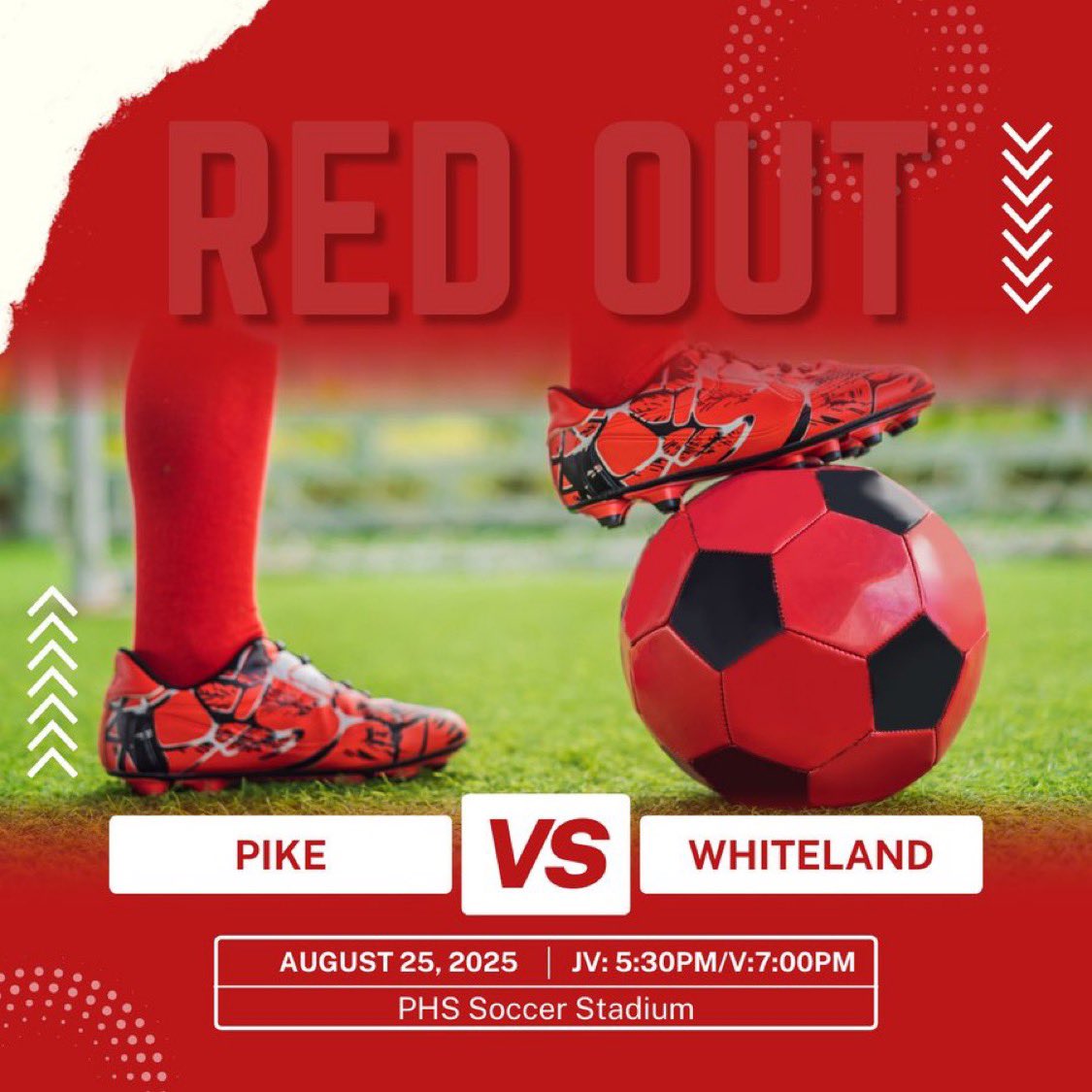 Game day!   Come support your team tonight! 
JV - 5:30P
V - 7:00P
Theme: Red Out night!