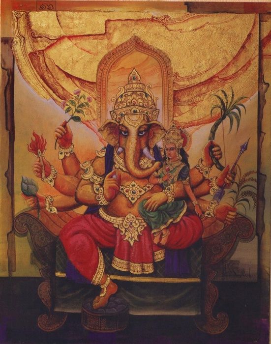 Ganapati; the bestower of material wealth and Buddhi 💗🌹

Gaṇeśa is Vighneśvara, the lord who removes obstacles and grants success, prosperity, and material well-being. His round belly symbolizes abundance, his elephant head symbolizes wisdom.