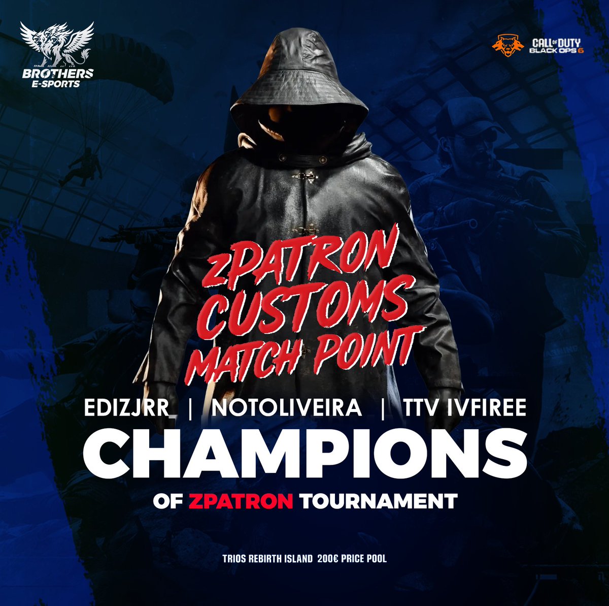 🎉🚀 Let’s give it up for our amazing players <a href="/ivfiree/">Twitch: ivfiree</a> , <a href="/rtnEdiz/">Edizjrr</a> and <a href="/NotOliveira1/">NotOliveira</a>   for winning  @faroinvest Rebirth Island tournament for the second time! 🏆 This victory is nothing short of epic, especially after facing intense competition from top players around the globe!