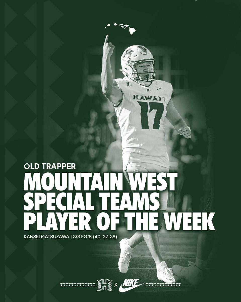 UH_FBRecruits's tweet image. Week Zero 🤝 @HawaiiFootball 

4 for 4 on MW Player of The Week Honors 🎯