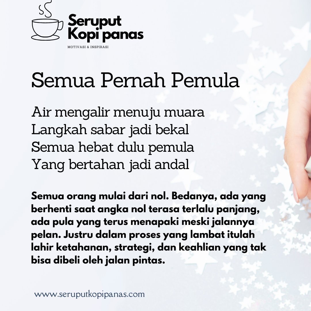 Semua orang mulai dari nol. Bedanya, ada yang berhenti saat angka nol terasa terlalu panjang, ada pula yang terus menapaki meski jalannya pelan. Justru dalam proses yang lambat itulah lahir ketahanan, strategi, dan keahlian yang tak bisa dibeli oleh jalan pintas.