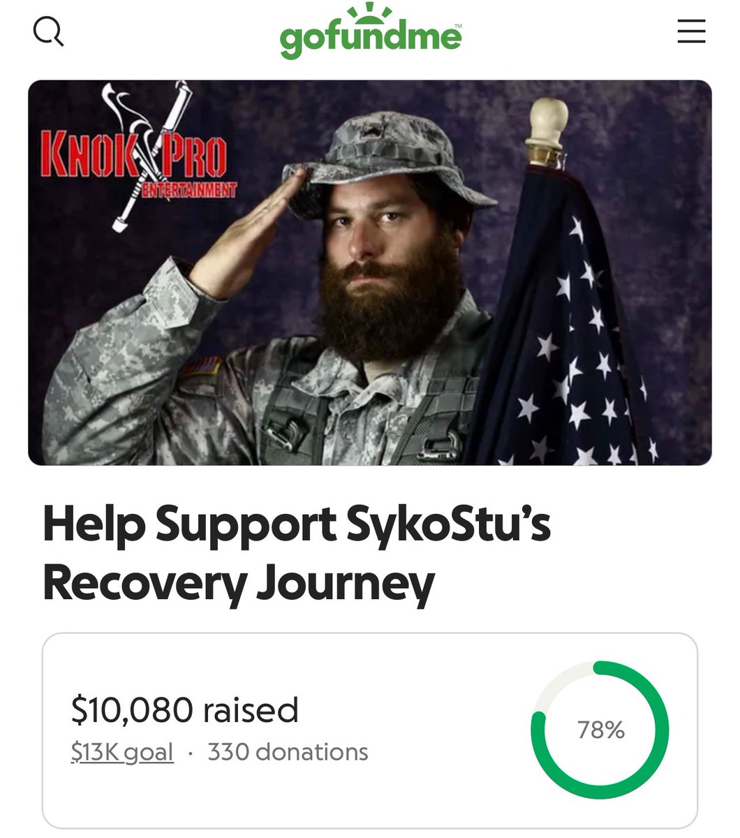 SykoStu’s family started a go fund me earlier today and have already raised $10,000

SykoStUSA 🫡