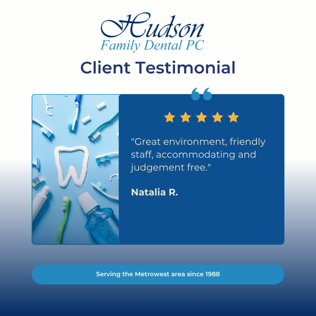 Hudsonfamdental's tweet image. At Hudson Family Dental, we create a space where you can feel comfortable, cared for, and never judged. Your smile deserves that kind of support! 😄

📞 Call (978) 562-2782 or visi... hudsonfamilydental.com 
#HudsonFamilyDental #PatientLove #JudgmentFreeZone #SmileWithConfidence