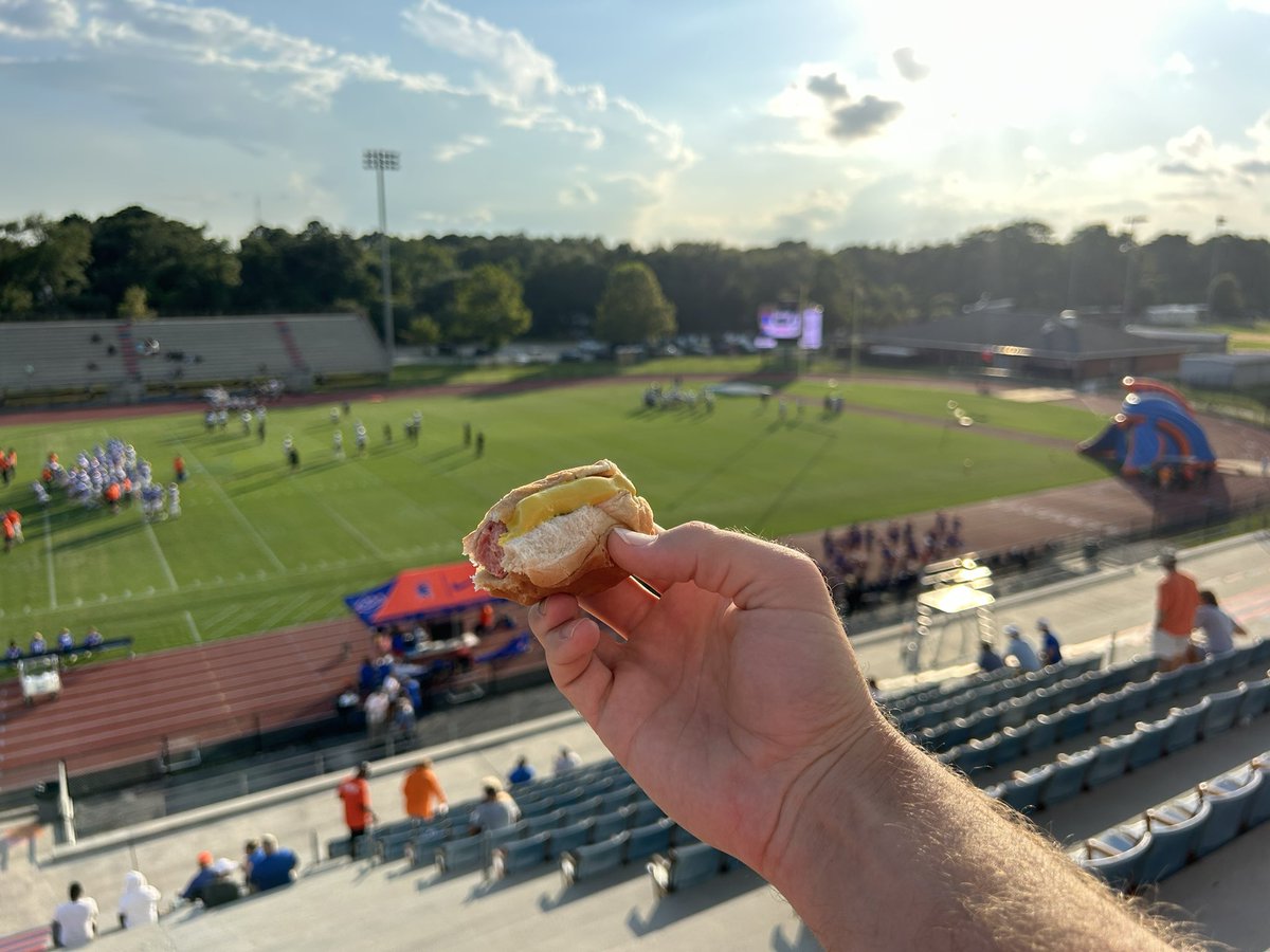 The James Island Trojans are moments away from a special Monday night kickoff classic hosting the Gray Collegiate Academy War Eagles and I’m moments away from dusting off this glizzy. 🏈🌭 <a href="/Live5News/">Live5News</a>