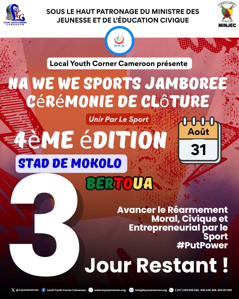 loyocameroon's tweet photo. ๐ ๐๐๐ฒ๐ฌ ๐ญ๐จ ๐๐จ!
๐๐ง๐ฅ๐ฒ ๐ ๐๐๐ฒ๐ฌ ๐ฅ๐๐๐ญ! ๐๐ซ๐๐ฉ๐๐ซ๐ ๐๐จ๐ซ ๐ ๐๐๐ฒ ๐๐ข๐ฅ๐ฅ๐๐ ๐ฐ๐ข๐ญ๐ก ๐ฌ๐ฉ๐จ๐ซ๐ญ๐ฌ, ๐๐จ๐ฆ๐ฆ๐ฎ๐ง๐ข๐ญ๐ฒ, ๐๐ง๐ ๐ฃ๐จ๐ฒ!
#putpower #nawewe https://t.co/0gpfjPRQxn