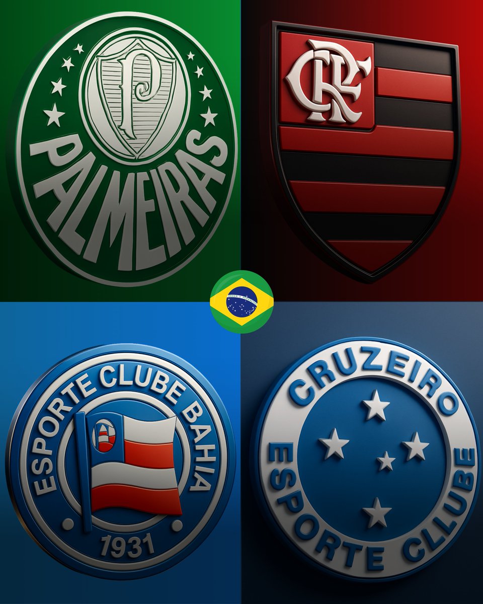 FutPrimeBrasil's tweet photo. Palmeiras, Flamengo, Bahia e Cruzeiro. Acho que esses times serão as 4 maiores potencias do futebol brasileiro a partir de 2026. https://t.co/Hkiik0GSx7
