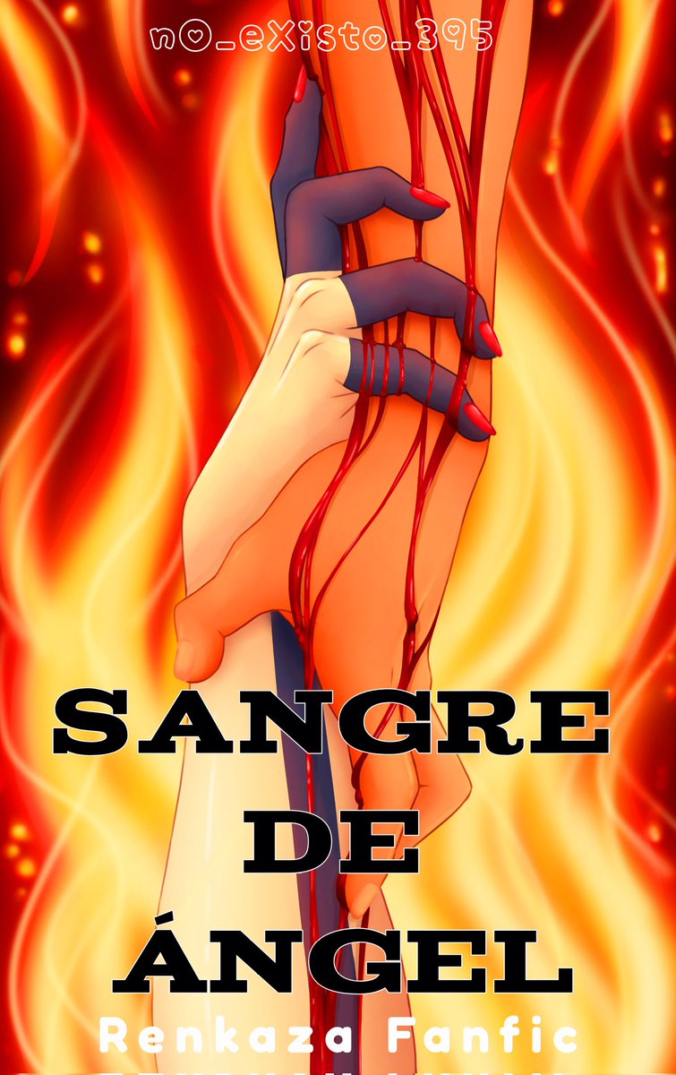 Esta es la portada (hecha por mi) de mi fanfic Renkaza, del que ya he subido alguna ilustración #kimetsunoyaiba #rengoku #kyojurorengoku #Akaza #renkaza