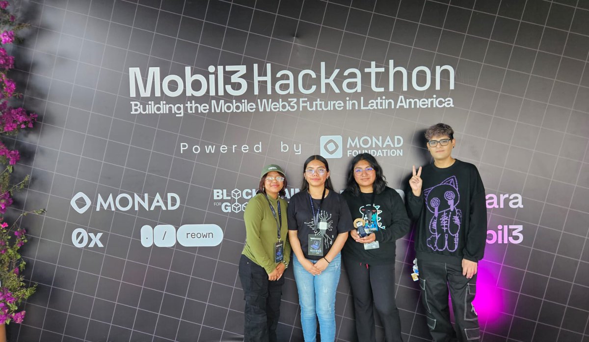 Estamos muy contentxs por este fin de semana y de haber sido parte de esta experiencia con 4 equipos de @HerDaoMexico participando en el hackathon de <a href="/monad/">Monad (mainnet arc)</a> organizado por <a href="/mobil3_xyz/">Mobil3.xyz</a> .

Gracias por habernos hecho parte de esto y queremos seguir viendo a mas mujerxs liderando