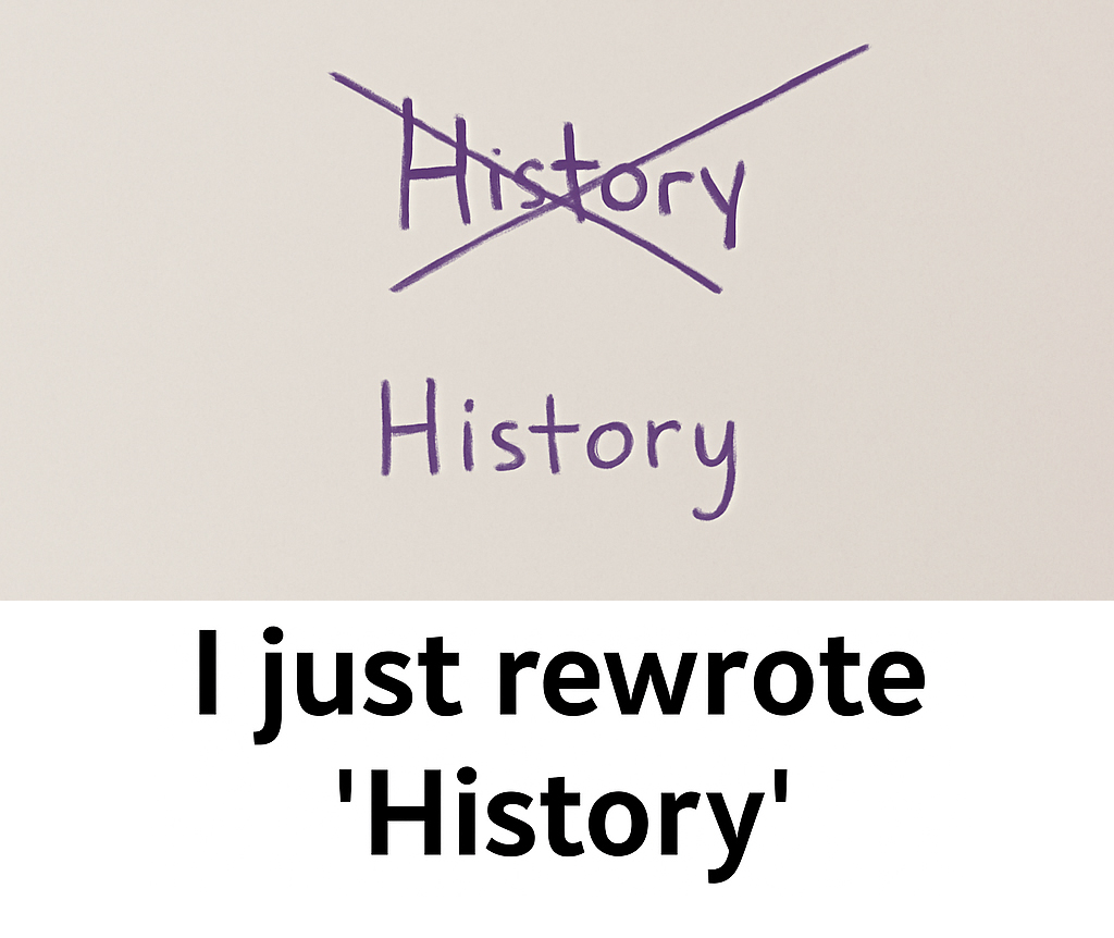 SamHozan's tweet photo. Senior History Editor (Self-Appointed)

Successfully rewrote history in under 10 seconds. Waiting for endorsements. 🤣🤣🤣

#history #rewrite #innovation #creativity #humor #funny #worklife #thoughts https://t.co/pJLmyPhTwn