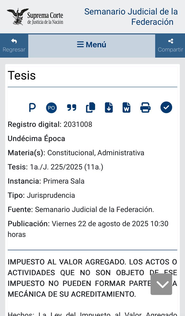 elbacuevass's tweet photo. La Primera Sala de la @SCJN resolvió que los contribuyentes que realizan actividades no gravadas por el IVA no deben pagar ese impuesto por dichas operaciones, y, en consecuencia, tampoco pueden acreditarlo, ya que deben ser considerados consumidores finales. https://t.co/BxdxWW8Lay