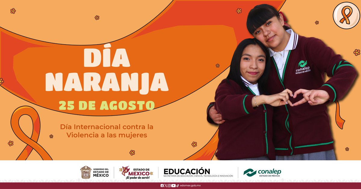 🙌 ¡Todas y todos podemos ser parte del cambio!

El #DíaNaranja 🧡 nos invita a unirnos contra la violencia hacia mujeres y niñas, promoviendo respeto, empatía y equidad. 🌍💪

#ApasionadamenteCONALEP #OrgullosamenteCONALEP #ElPoderDeServir