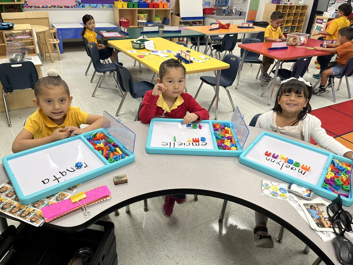 We are learning to identify the letters of our names! #patriotpride #prekisfun