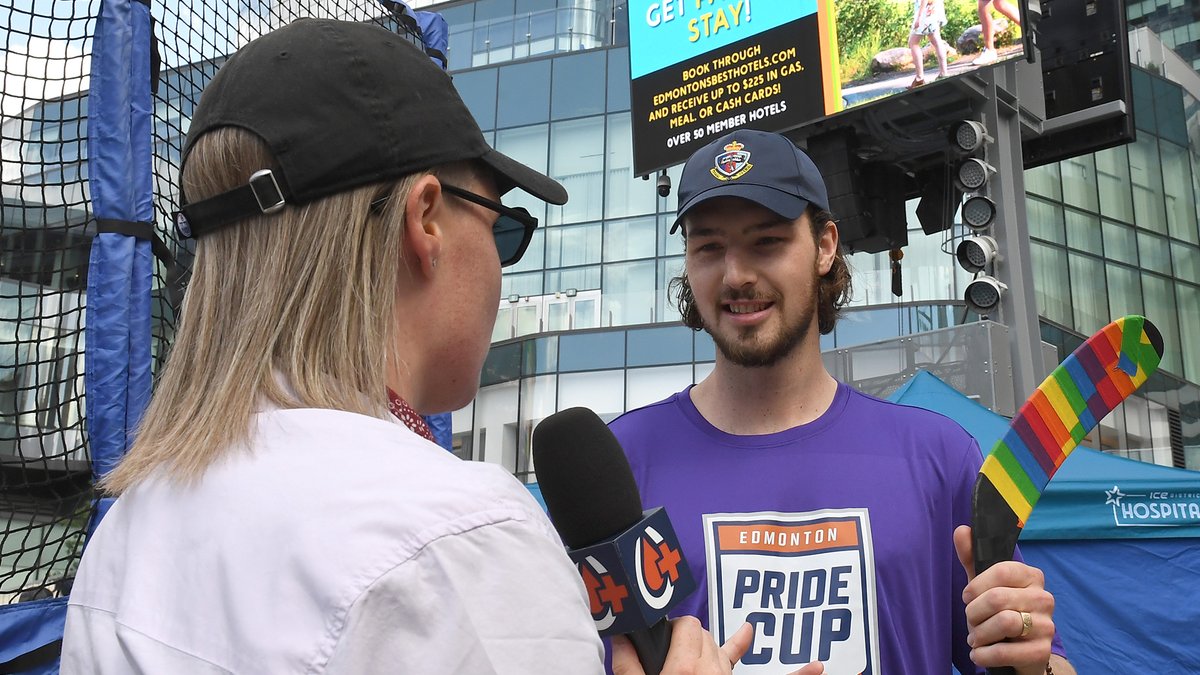 EdmontonOilers's tweet photo. PRIDE CUP! 🏳️🌈🏳️⚧️🏆
#Oilers forwards Noah Philp & James Hamblin, alum Ben Scrivens, Hunter & other special guests were all on hand for the fourth annual ball hockey celebration & other Pride festivities in @IceDistrict this past weekend. https://t.co/6mwTTLjF4k
