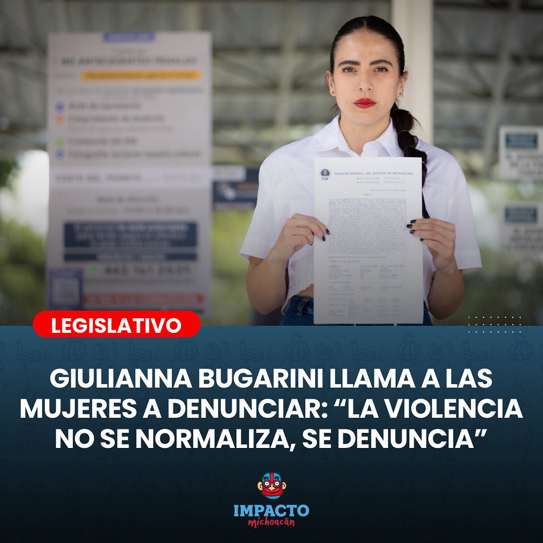 ImpactoMich's tweet image. La presidenta del @CongresoMich, @giulibugarini, presentó una denuncia como un acto de congruencia y de compromiso con las mujeres michoacanas que diariamente sufren algún tipo de agresión.
👉 tinyurl.com/tyhk6j52