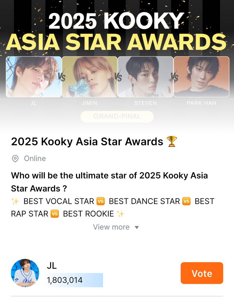 STEJAY Official (@stejay_official) on Twitter photo GOOD MORNING! โ๏ธ
Just a reminder to grind kookys for JL as we try to win the 2025 Kooky Asia Star Awards for our shining star! ๐ Let's widen the gap and maintain our ranking! ๐ฏ๐โโ๏ธ๐
Check our post on how to join our GA and win fancon tickets too! ๐ฅณ
#JL #์ ์ด์ #AHOF #์ํ GOOD MORNING! โ๏ธ
Just a reminder to grind kookys for JL as we try to win the 2025 Kooky Asia Star Awards for our shining star! ๐ Let's widen the gap and maintain our ranking! ๐ฏ๐โโ๏ธ๐
Check our post on how to join our GA and win fancon tickets too! ๐ฅณ
#JL #์ ์ด์ #AHOF #์ํ