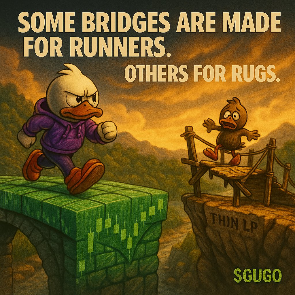 Crispyduck's tweet image. Everyone’s a seller on red days

But $GUGO doesn’t fold. He runs.

This is where conviction gets tested. Keep running, or stay behind.

@runwithgugo on @AbstractChain 
@ReplyCorp show me my numbers 👀