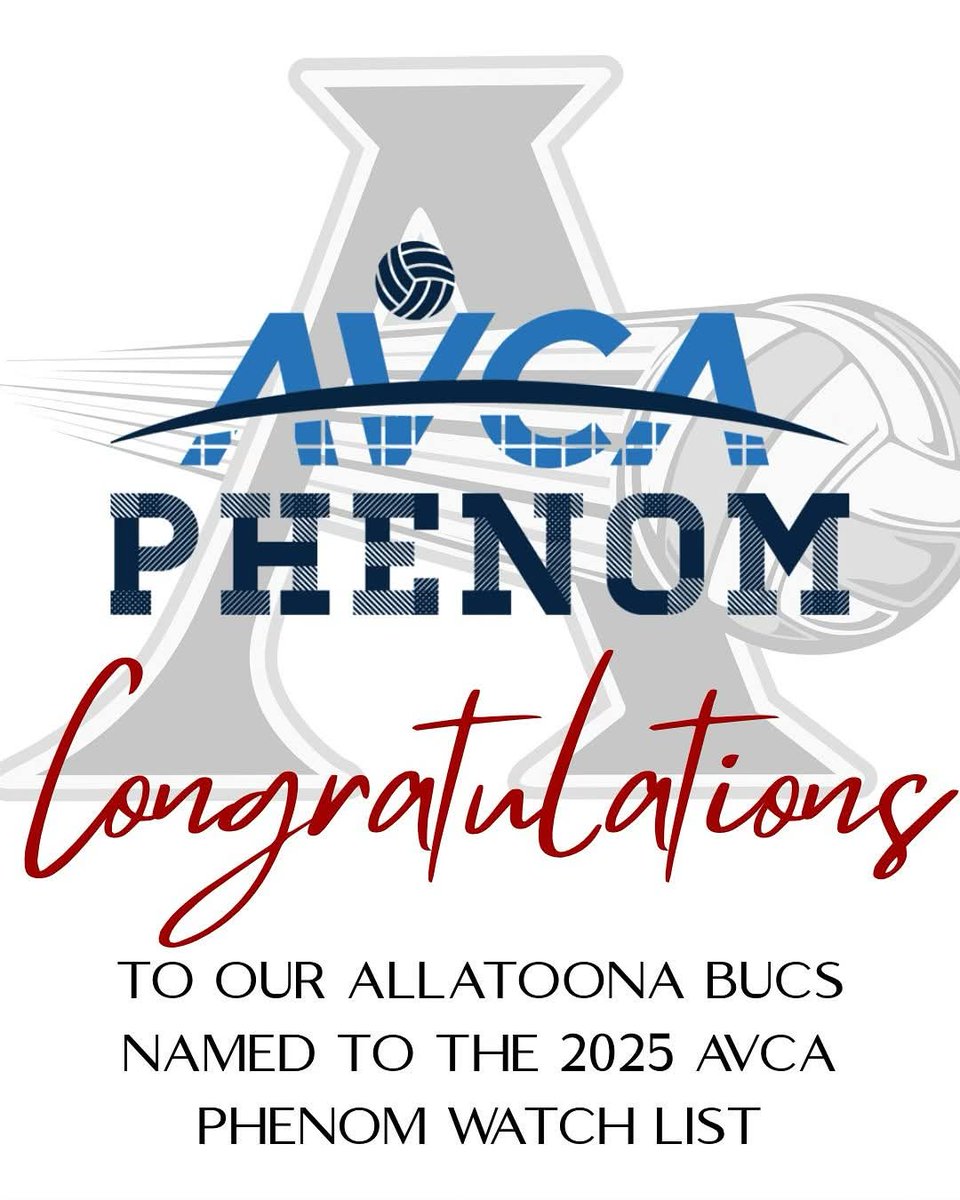 Allatoona Volleyball (@allatoonavb) on Twitter photo 🚨🚨CONGRATS🚨🚨 2025 AVCA PHENOM WATCHLIST!! <a href="/AllatoonaVB/">Allatoona Volleyball</a> Ella, Madi, and Piper are among 3260 athletes from across the country in grad classes of 2027, 2028, and 2029 on this list! We are so proud of you!! GO BUCS!! #ownthecourt @avcavolleyball @avcaphenom 🚨🚨CONGRATS🚨🚨 2025 AVCA PHENOM WATCHLIST!! <a href="/AllatoonaVB/">Allatoona Volleyball</a> Ella, Madi, and Piper are among 3260 athletes from across the country in grad classes of 2027, 2028, and 2029 on this list! We are so proud of you!! GO BUCS!! #ownthecourt @avcavolleyball @avcaphenom