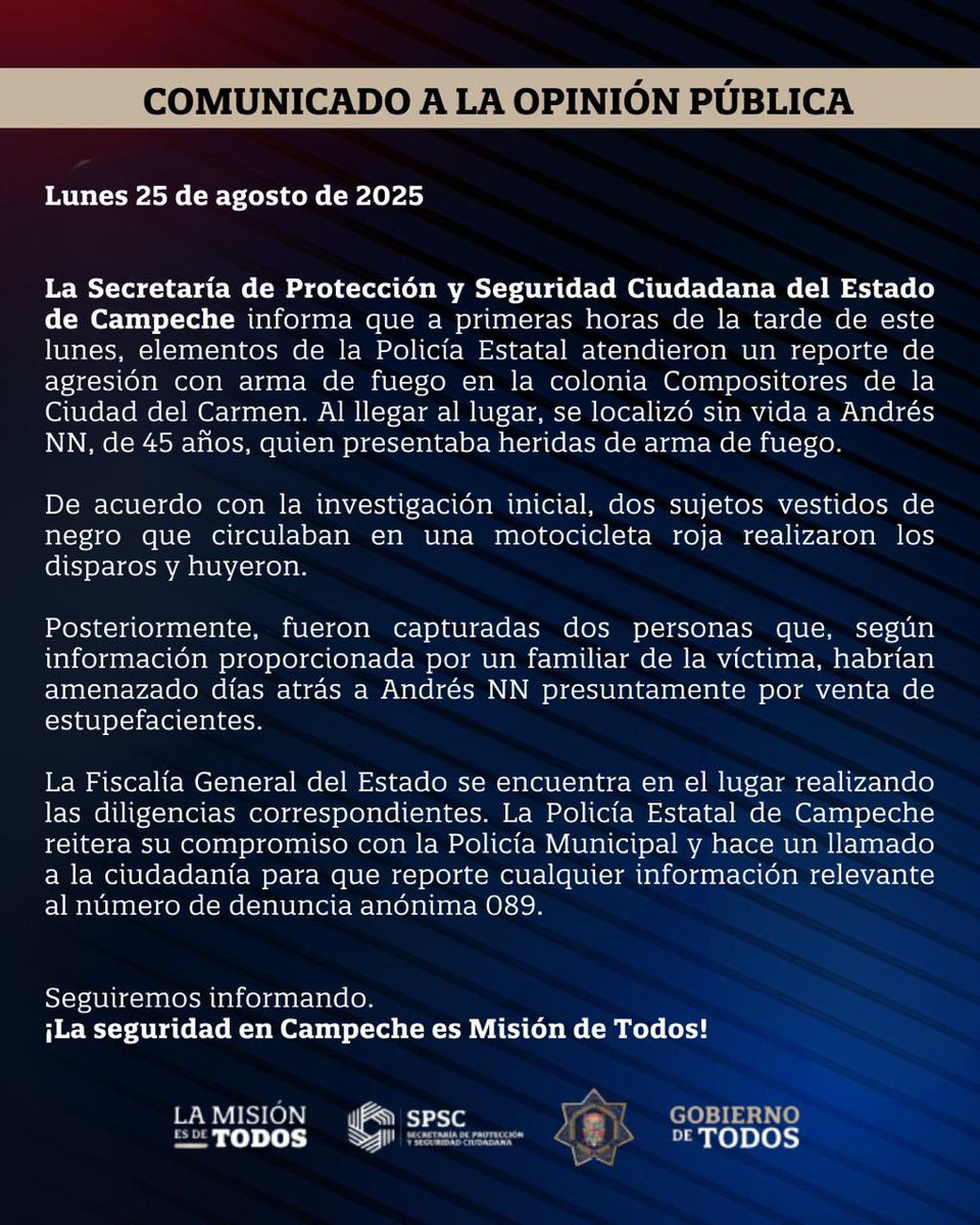 🚨COMUNICADO OFICIAL🚨
25/08/2025