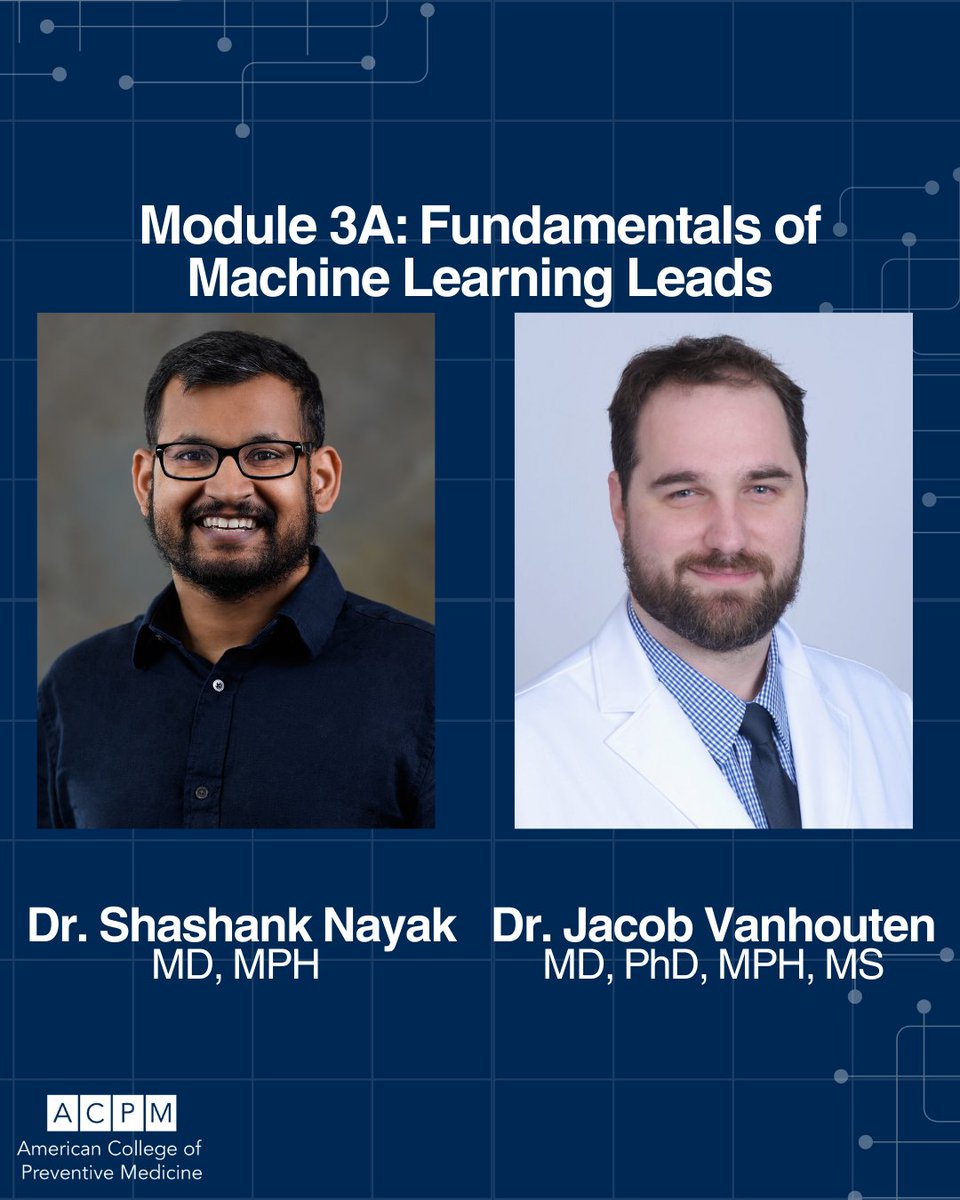 ACPM_HQ's tweet image. 🧠 ACPM’s Artificial Intelligence in Preventive Medicine &amp;amp; Public Health Course explores machine learning &amp;amp; LLMs in Module 3!

Module Leads: Shashank Nayak, Jacob Vanhouten, Jonas Schoettler &amp;amp; Yahya Shaikh

💻 11.5 CME credits
🔗 bit.ly/3JwLdw9 

#ACPM #AICertification