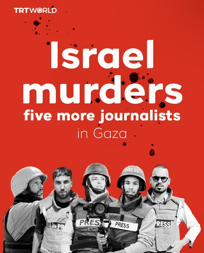Terrorist Israel killed 5 more journalist in Gaza at least 20 more people killed including on doctor. #Gaza #GazaGenocide