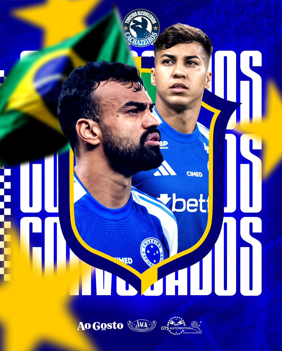 Parabéns aos nossos guerreiros do @cruzeiro pela convocação para a Seleção!

Orgulho de ver quem veste o manto azul representando também o Brasil. 

Boa sorte Kaio Jorge e Fabrício Bruno da arquibancada ao campo, o orgulho é o mesmo: o Cruzeiro é gigante demais!