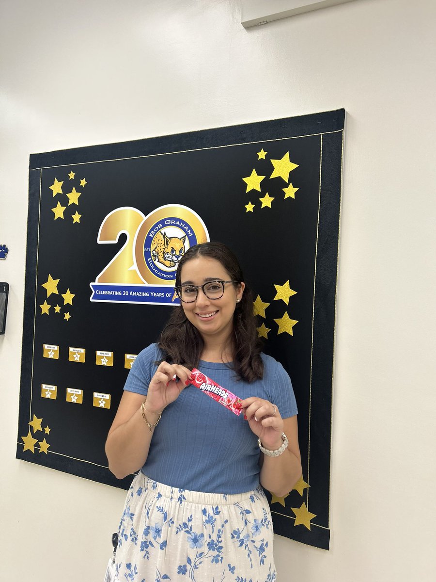 The winner of today’s daily attendance challenge, “Are You at School Today?” is our 🅰️mazing teacher, Ms. Socorro!Congratulations!🐾 💙💛 <a href="/MDCPS/">Miami-Dade Schools</a> <a href="/SuptDotres/">Jose L. Dotres, Ed.D.</a> <a href="/RobertoAlonsoFL/">RobertoJAlonso</a>  #SHOWUPMDCPS #YourBestChoiceMDCPS