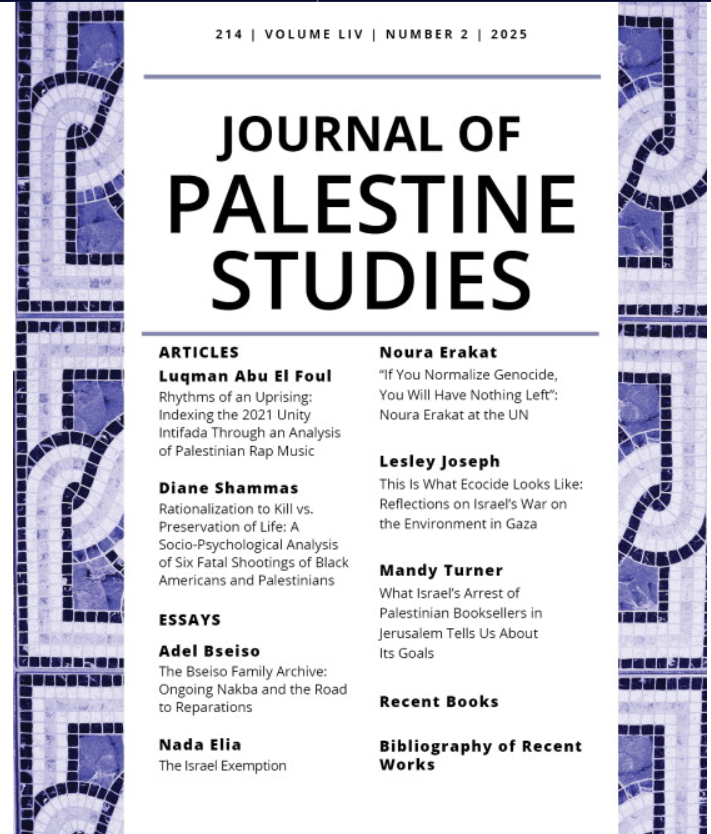 🚨New issue of the Journal of Palestine Studies, offering insights on issues of ecocide, genøcide, feminism, youth politics, and more: tandfonline.com/toc/rpal20/54/2 👈🔗📖