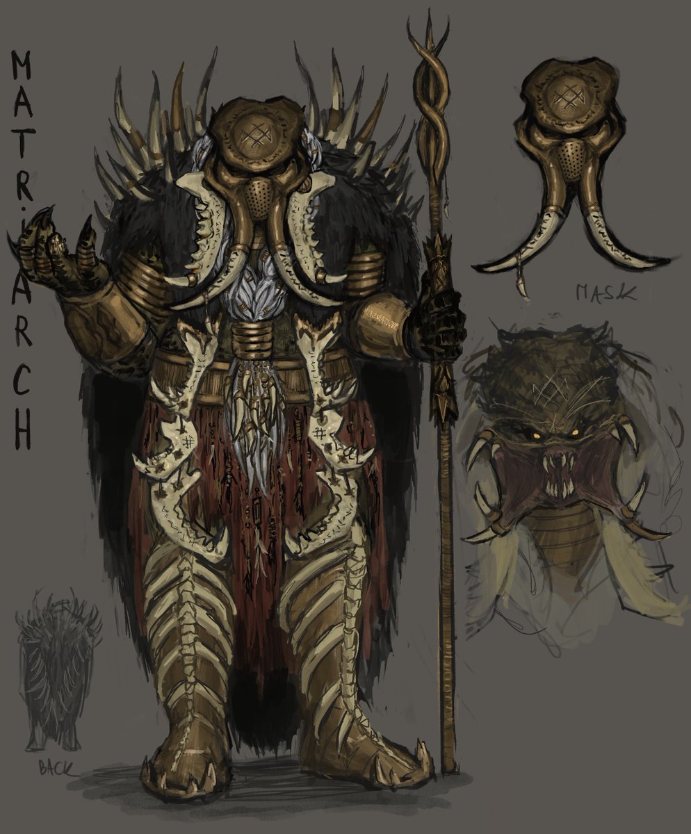 Matriarch, leader of clan Golden Tusks #predator #yautja #alien #art