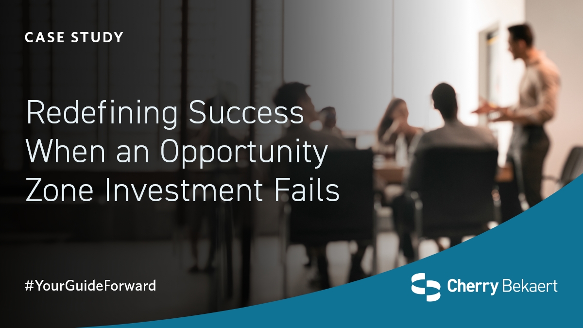 When an Opportunity Zone project failed, Cherry Bekaert stepped in to help the client recover and realign. See how strategic advisory turned risk into resilience. Read our case study: okt.to/OAyXnk

#OpportunityZones #TaxStrategy #RealEstate