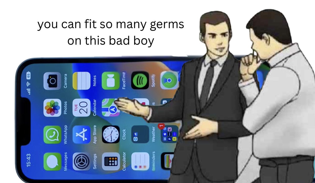 Phones carry 10× more bacteria than toilet seats.

Wipe your screen daily with microfiber and 70% alcohol.

This will cut down on bacteria like MRSA or strep that may live on your phone.

It’s unclear if these bacteria make you ill. Direct infection trials don’t exist. But most