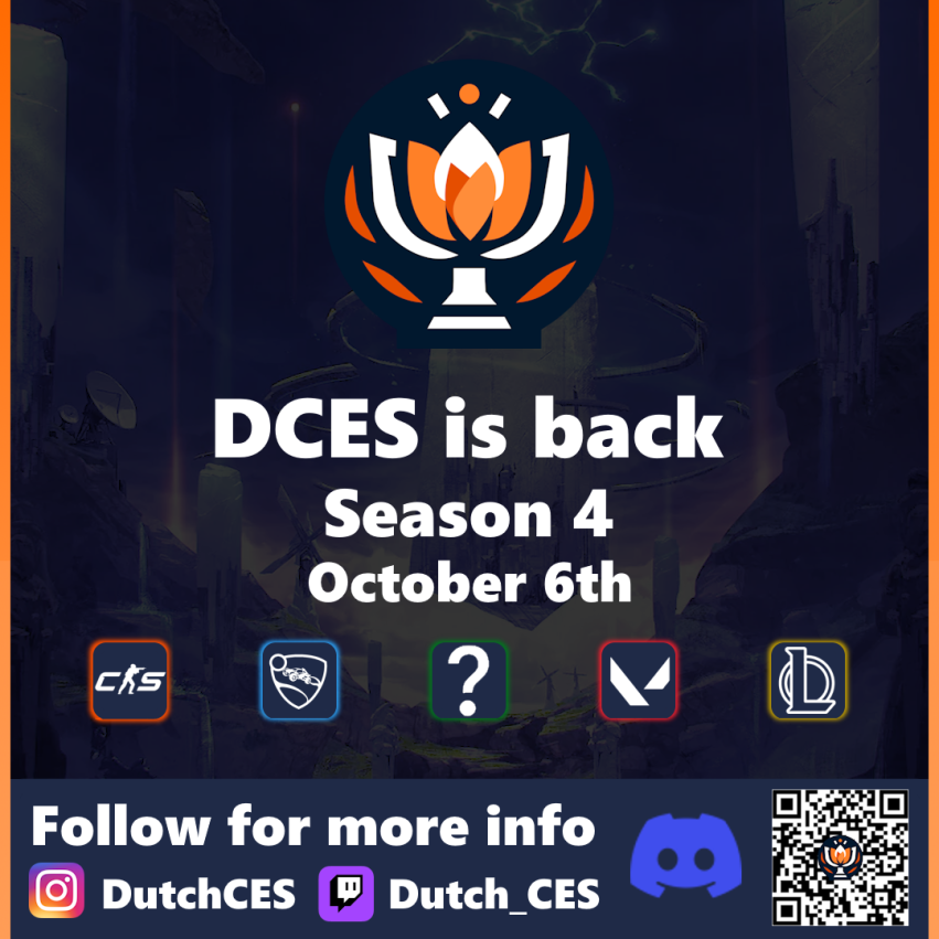 The DCES is back for season 4! 
This year the competition will be bigger and better than ever before.  
We have worked on many new things for this season and are really excited to share all these new changes with you over the coming weeks.