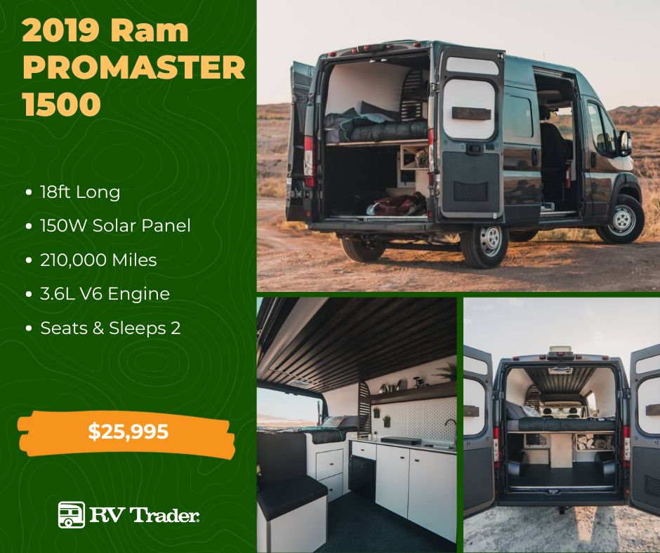 RVTrder's tweet image. 🚐 2019 Ram ProMaster Campervan—professionally converted, adventure-ready, and priced to move. Denver-based &amp;amp; road-trip ready! 🌄✨

Check it out here 👉 brnw.ch/21wVbsJ 

#RVTrader #Campervan #BuySellResearch #VanLifeDreams
