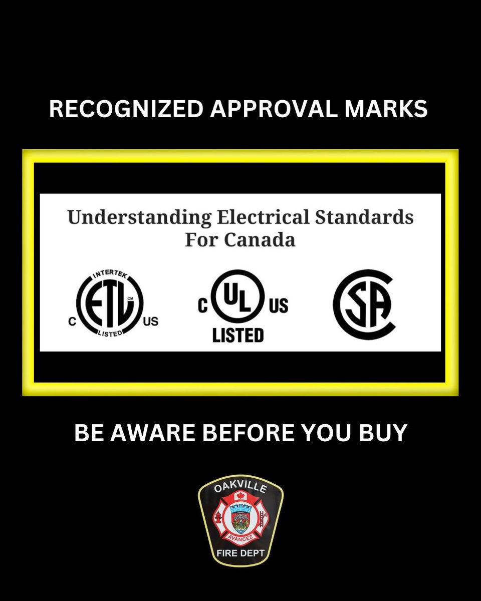 📚✏️ Back-to-school shopping? Shop smart = stay safe! ⚡ Before buying laptops, chargers or power strips, do your homework. 📝

🔌✅ Look for a safety mark from a nationally recognized testing lab—it helps prevent shocks, fires &amp; more.

#BackToSchool #ElectricalSafety #Oakville