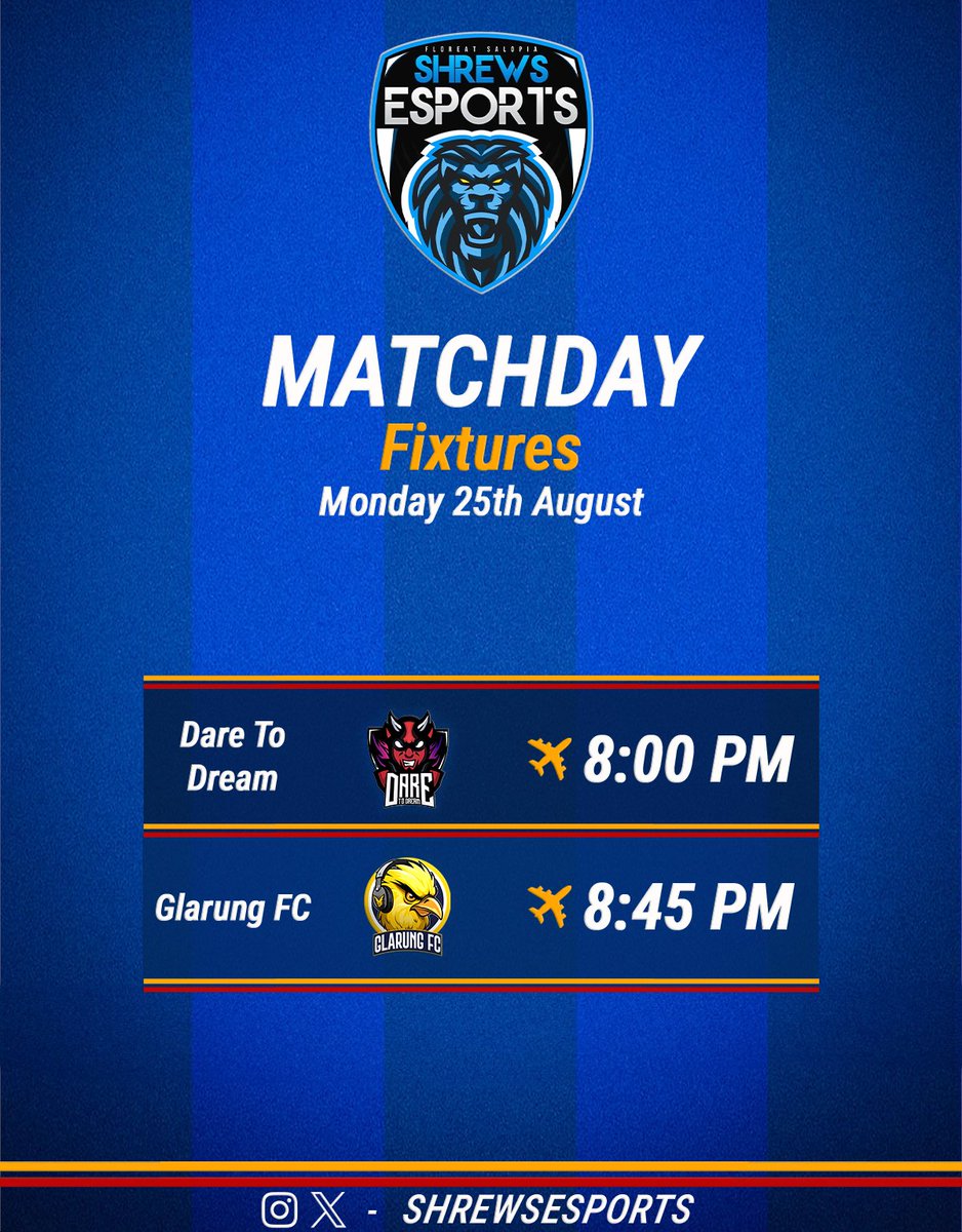 Shrews on tour tonight✈️

Two away matches! #salop #shrewsesports