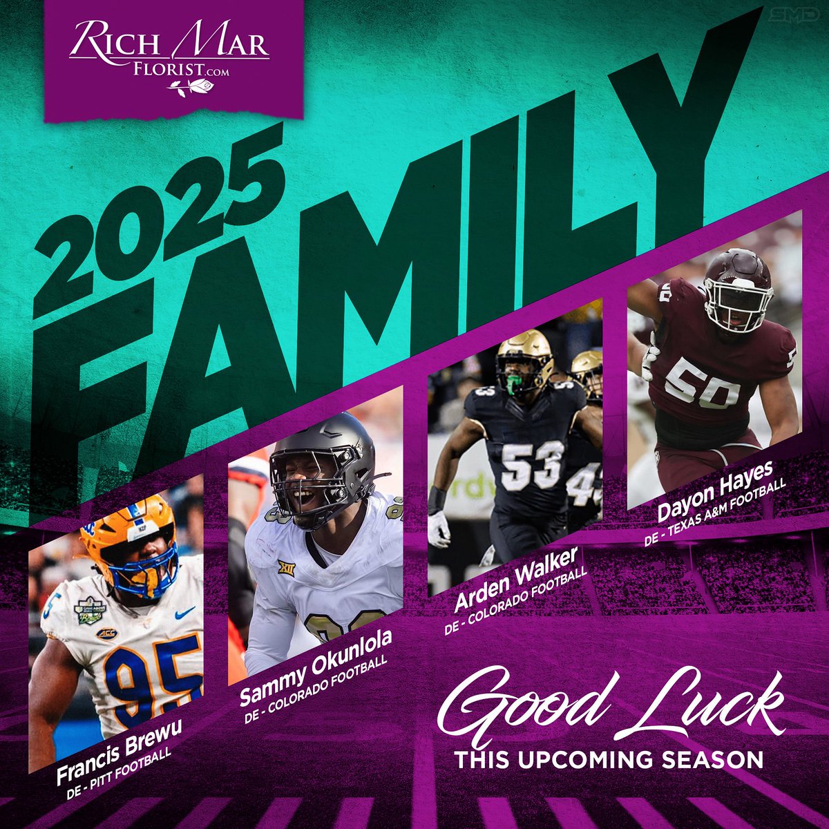 Rich Mar Florist (@richmarflorist) on Twitter photo The 2025 <a href="/RichMarFlorist/">Rich Mar Florist</a> family is set!
Welcome back for another year <a href="/dayonhayes00/">DayonHayes</a> <a href="/walker_arden/">Arden Walker 🎉</a> <a href="/Samokunlola87/">Samuel Okunlola</a> and <a href="/FBrewu/">Francis Brewu 🌟</a>
Good luck this season gentlemen!
Get after it!! The 2025 <a href="/RichMarFlorist/">Rich Mar Florist</a> family is set!
Welcome back for another year <a href="/dayonhayes00/">DayonHayes</a> <a href="/walker_arden/">Arden Walker 🎉</a> <a href="/Samokunlola87/">Samuel Okunlola</a> and <a href="/FBrewu/">Francis Brewu 🌟</a>
Good luck this season gentlemen!
Get after it!!