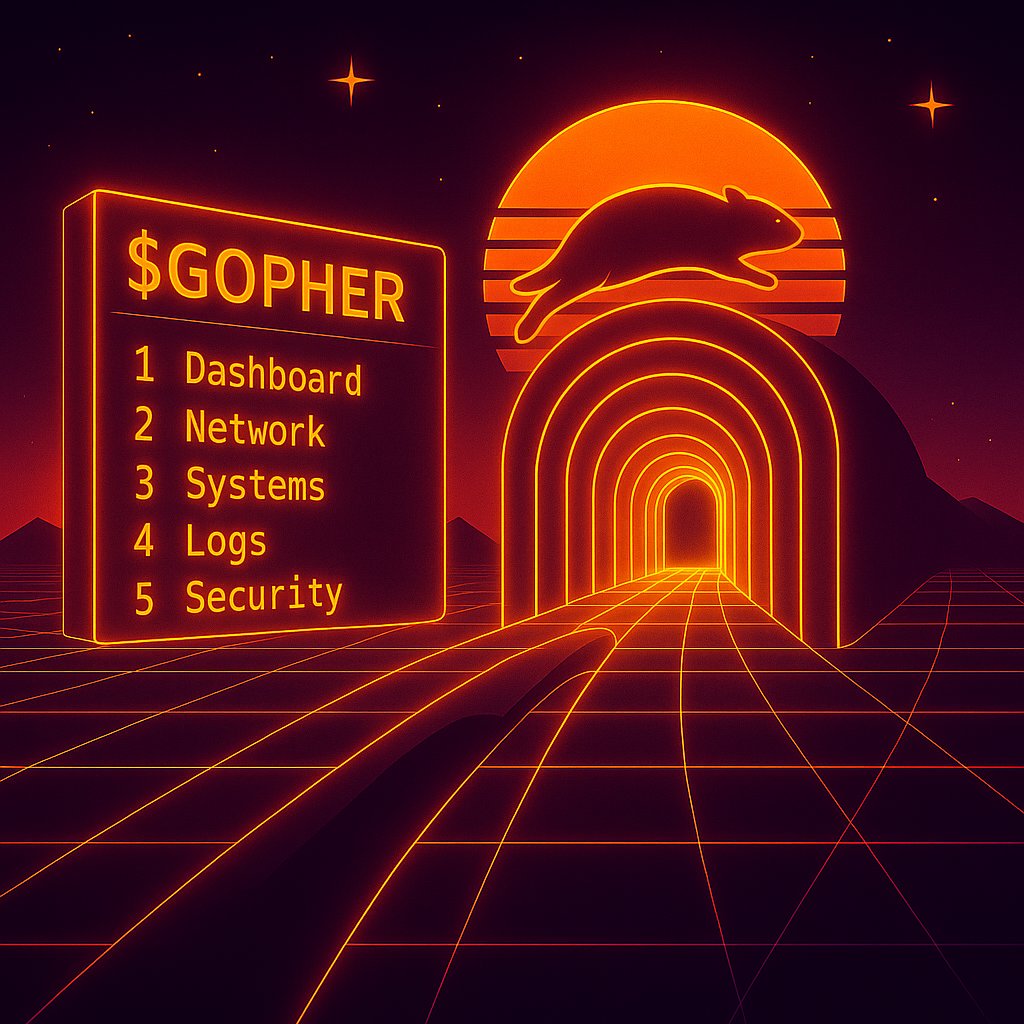 gophernode's tweet image. Gopher is built for speed, simplicity, and resilience. It&apos;s the blueprint for a modern internet.