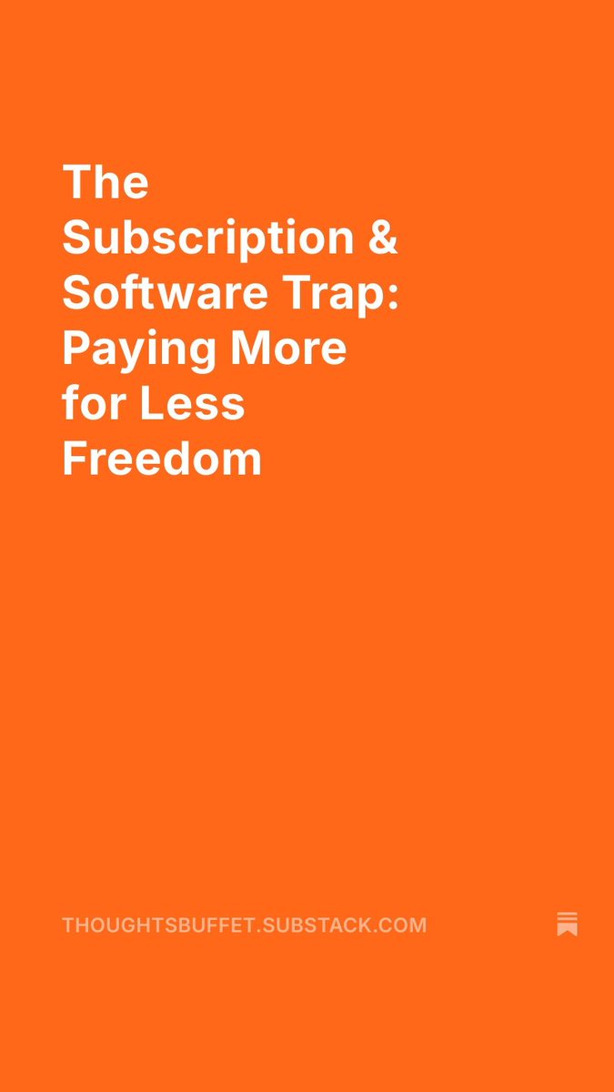Thoughts_Buffet's tweet photo. In Part 2 we explore how recurring subscriptions and forced software updates turn smartphones into endless expenses, reducing consumer freedom and pushing users toward constant upgrades. #smartphones #subscriptioneconomy #apple #Google #pixel #Samsung 

https://t.co/JWIGA0uw96 https://t.co/mywYS9k6rM