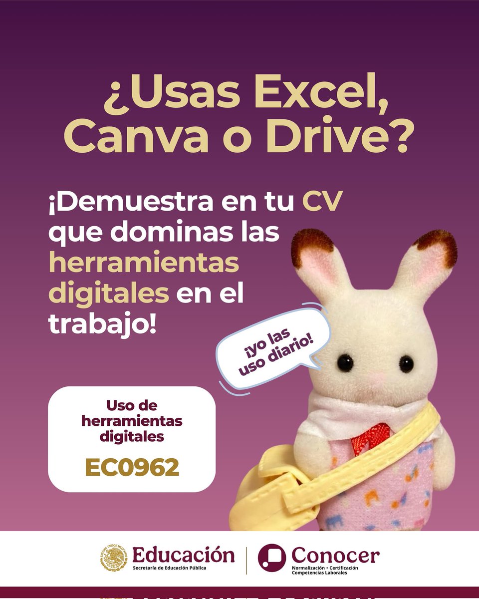 ConocerMx's tweet photo. ¿Y si lo que ya sabes en digital pudiera abrirte más puertas de las que crees? 🤔
Tus competencias pueden obtener reconocimiento oficial de la @SEP y *#ConocerMx*, y convertirse en nuevas oportunidades laborales 👩🏻💻
Da el siguiente paso y demuestra que #LoQueSabesVale📱 https://t.co/2H9NkfXcRR