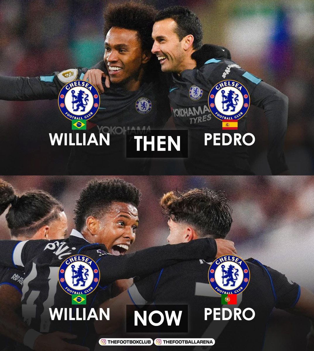 PrimePhaseX's tweet photo. ▫️ Then at Chelsea: 🇧🇷 Willian and 🇪🇸 Pedro on wings.
▫️ Now at Chelsea: 🇧🇷 Willian and 🇵🇹 Pedro on wings.

Magic in their feet. 🔵😍 https://t.co/PSm3trNOhs