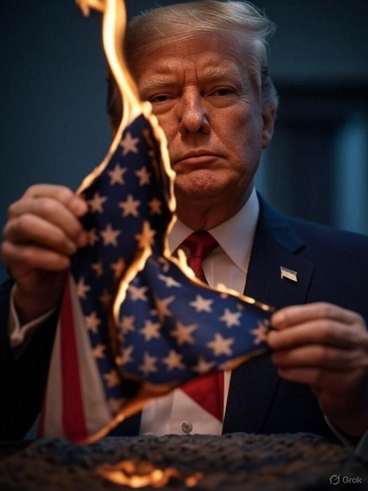Excuse me, Mr. <a href="/realDonaldTrump/">Donald J. Trump</a>. Can we digitally burn the flag?

Am I in trouble for posting this?
