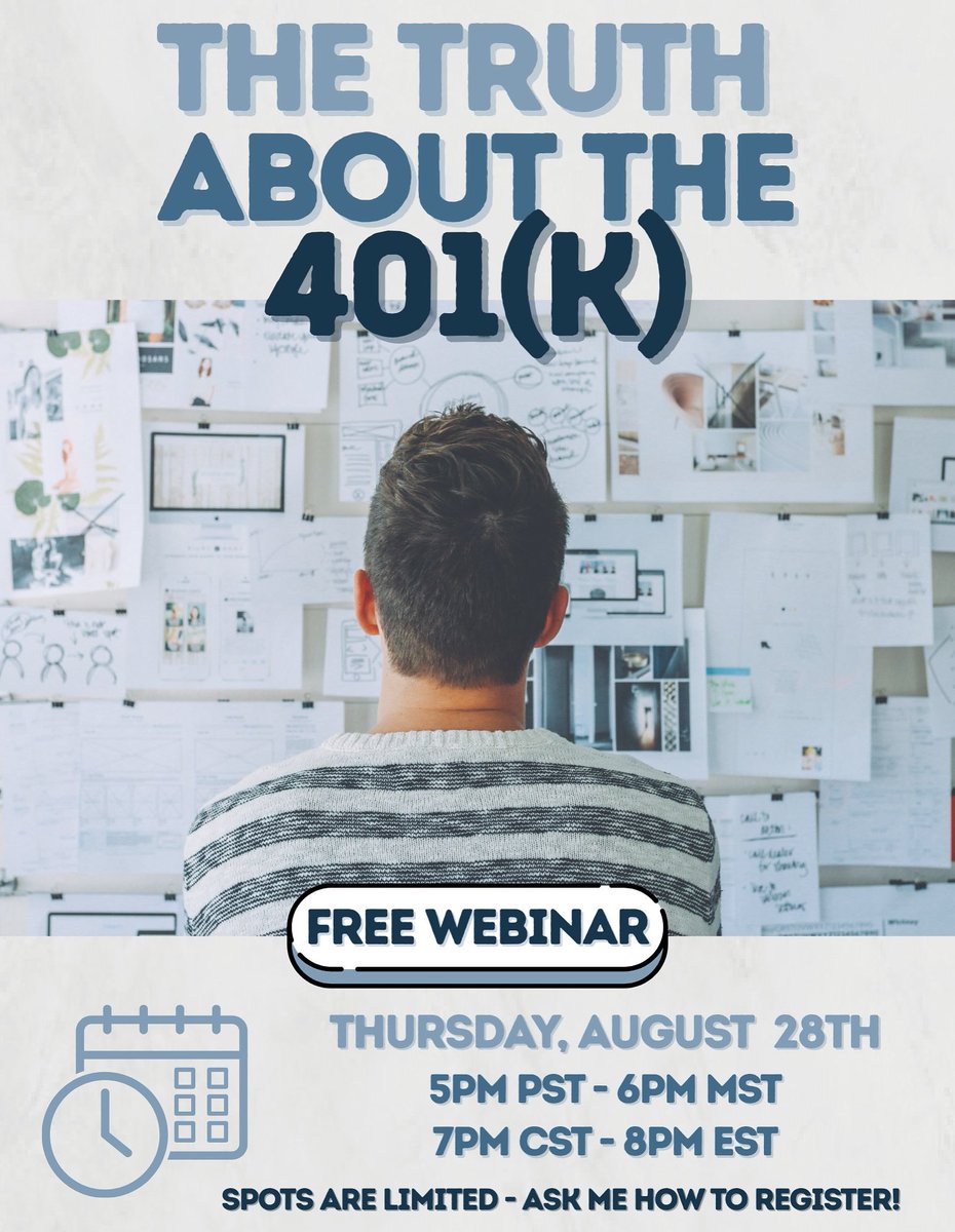CarissaM's tweet photo. 💰 Mid-career? Maxing your 401k isn’t enough.
Taxes are one of the biggest threats to your retirement wealth.
👉 It’s not what you make, it’s what you keep.

✍️ Comment “taxes” for the link to register. 

Free webinar THIS THURSDAY!

#TaxSmart #FinancialFreedom https://t.co/BvAF8lD2U0