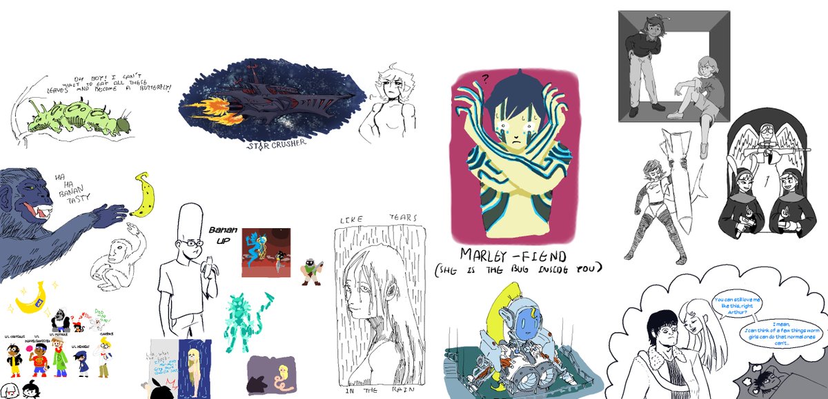 LadybugComic's tweet photo. Drawpile with /co/, featuring:
- Marley's Demifiend cosplay
- tears in the rain
- green cat
- USAngel mantinence
- Star Crusher, flagship of Quaslan Blang
- shorties in a box
- RETVRN to monke
- would you love Lila if she were a worm?
- Sister Act
- Succubussy roommates
And MOAR https://t.co/6Do11401Qo
