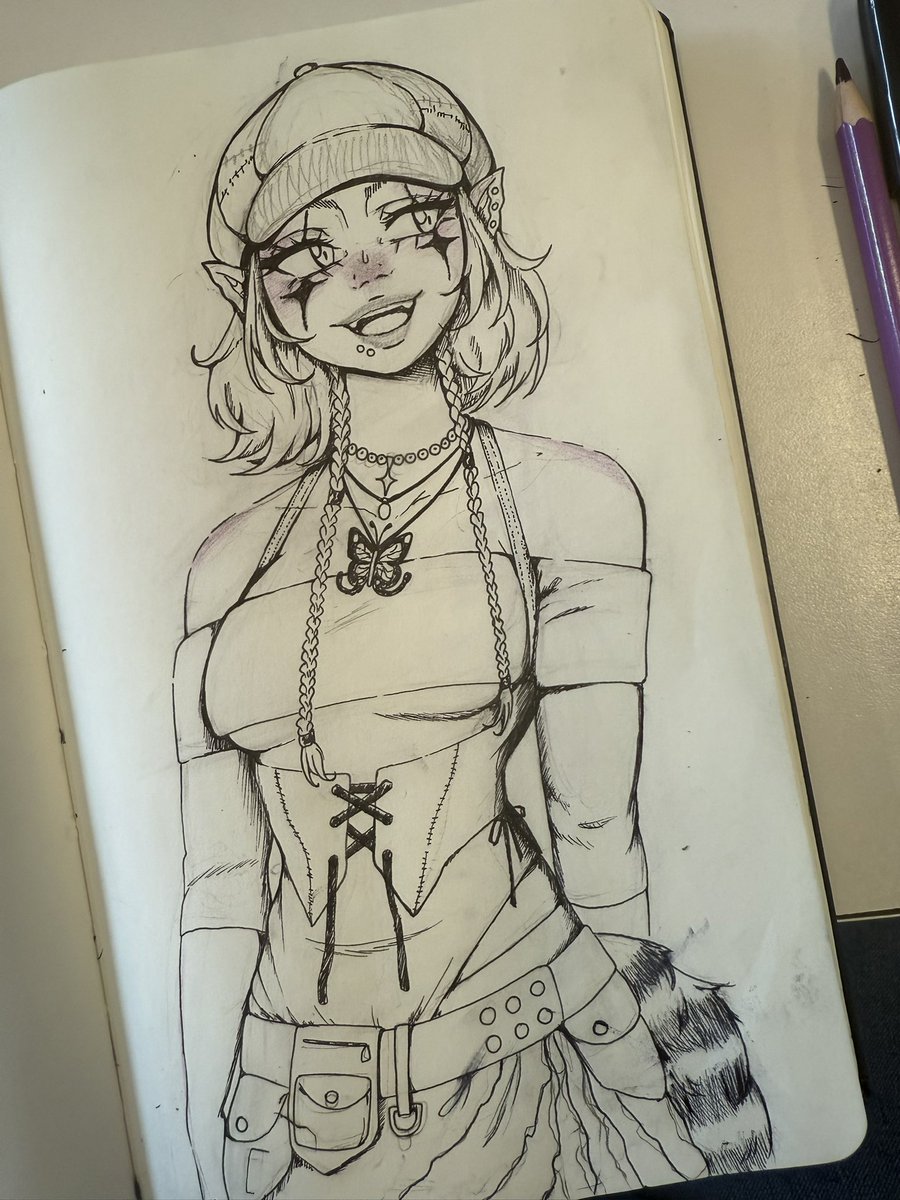 KURI0SSA's tweet photo. work doodly doos. ✨ i miss digital art, but nothing like a perfectly solid black pen to work with. https://t.co/TldWDVLAZM
