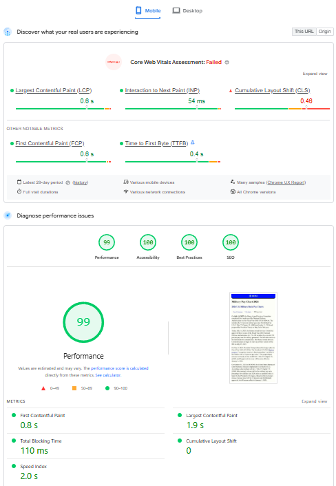 NavyCS's tweet photo. @ChromiumDev How am I supposed to know what is causing an issue with CLS? Insights tells me everything is fine, but I keep taking the hit in GSC Core Web Vitals. Any insight on how to move forward would be appreciated :) https://t.co/HV5sT4naIR